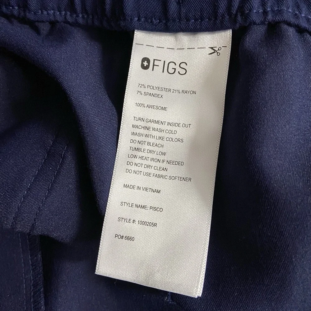 FIGS Scrub Pants men's XL 36x30 Pisco Basic Bottoms Blue Medical Drawstring